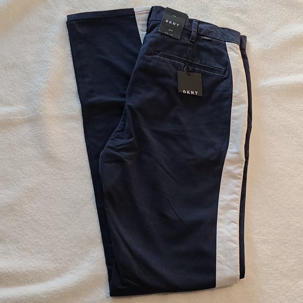 DKNY Chinos navy blue white stripe - Picture 7 of 16